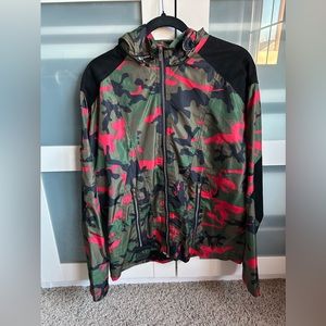 Orange camo bomber jacket